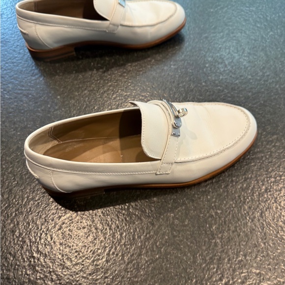 HERMES Destin White Loafers 37.5 - Picture 5 of 8